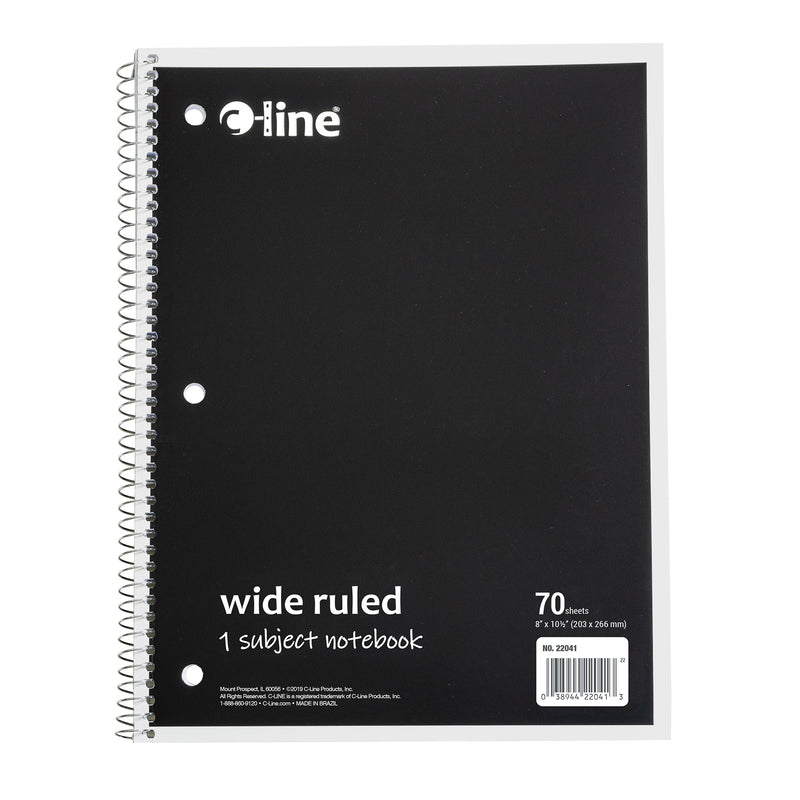 (12 Ea) Blk 1 Sub Wide Ruled Notebk C Line