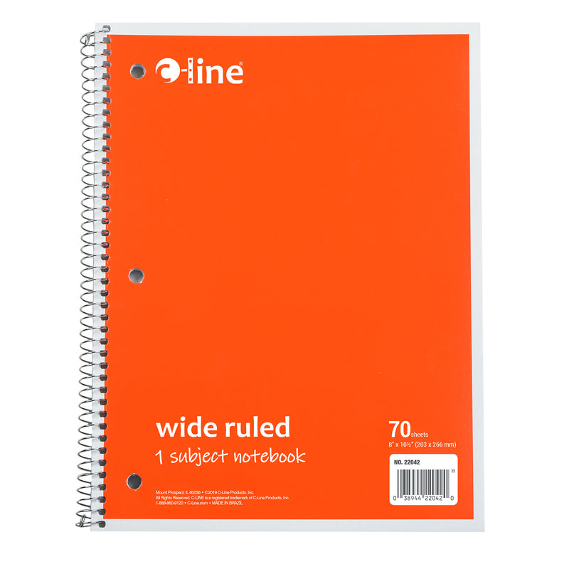 (12 Ea) Org 1 Sub Wide Ruled Notebk C Line