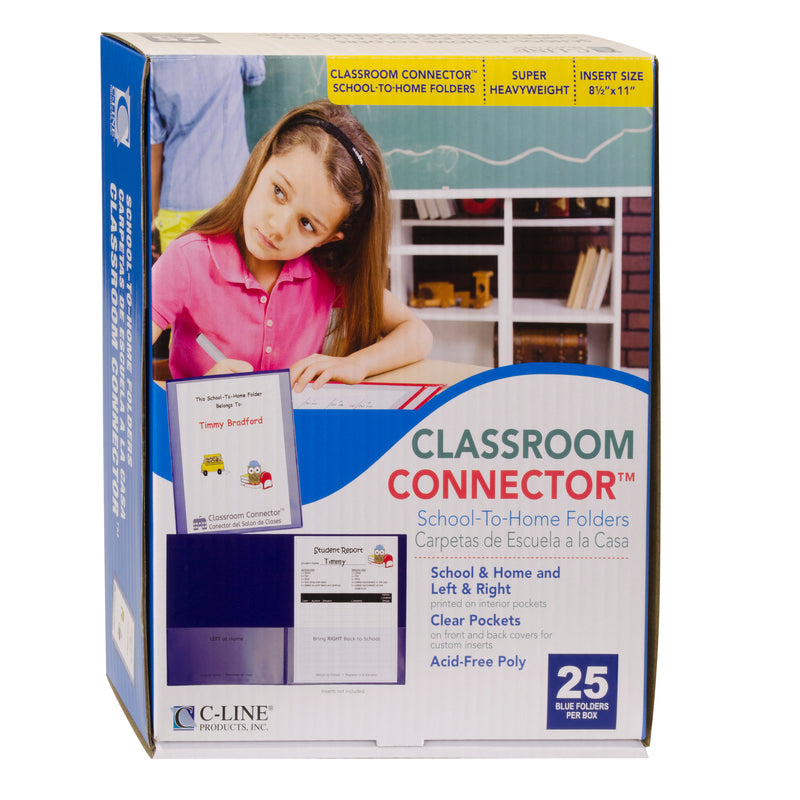 C-line Blu 25ct Classroom Connector School To Home Folders
