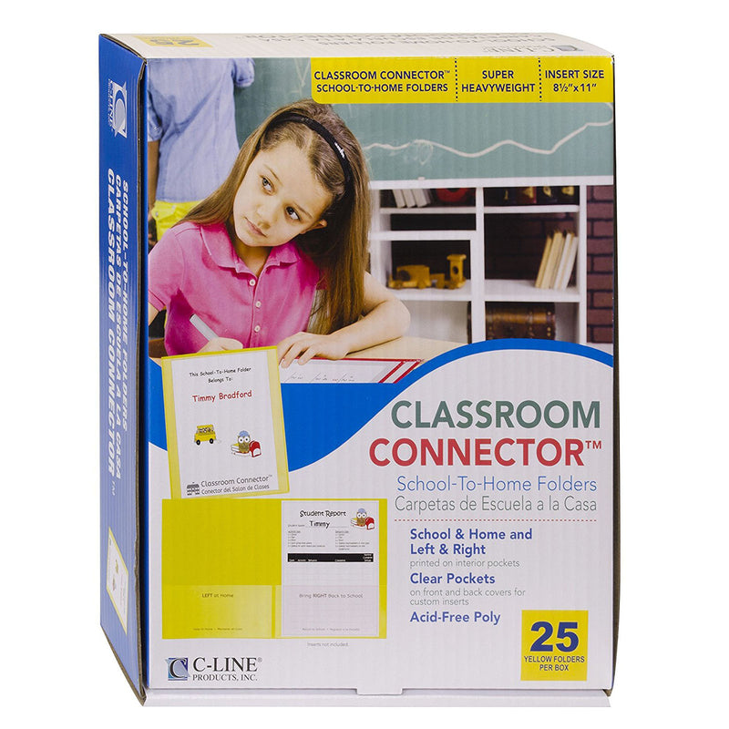 C-line Ylw 25ct Classroom Connector School To Home Folders