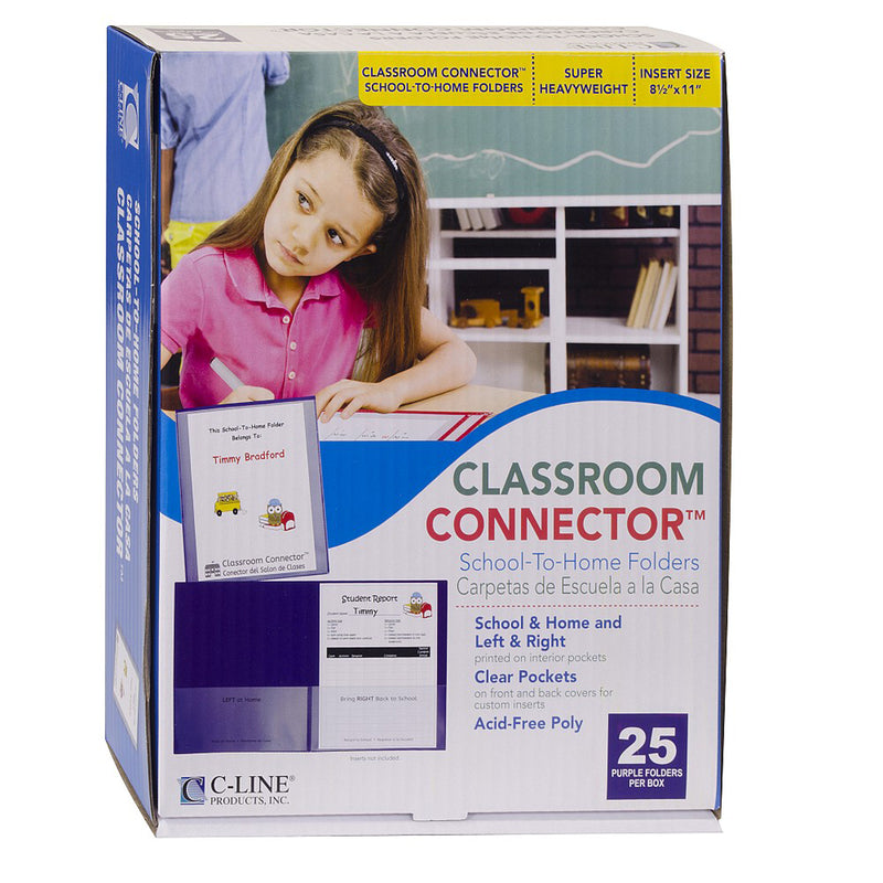 C-line Pur 25ct Classroom Connector School To Home Folders