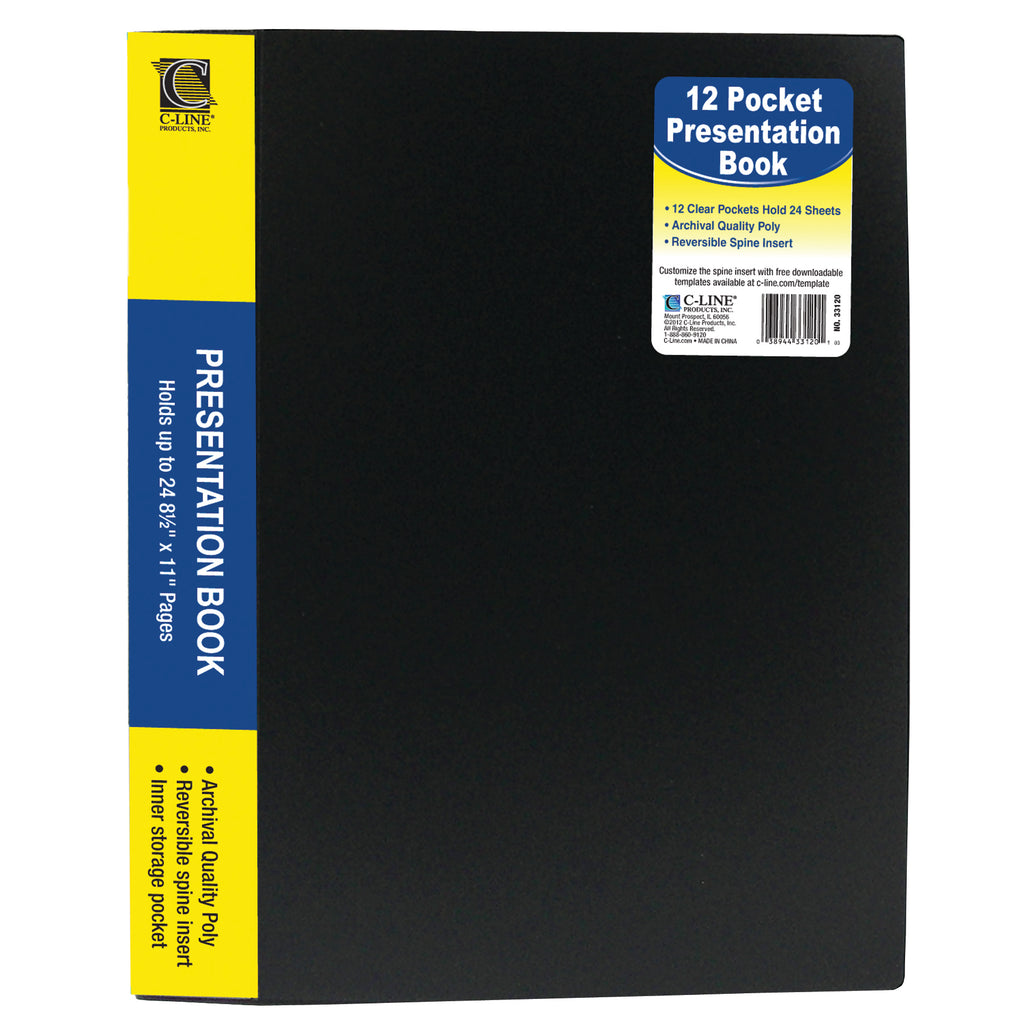 C Line Bound 12 Pocket Sheet Protector Presentation Book