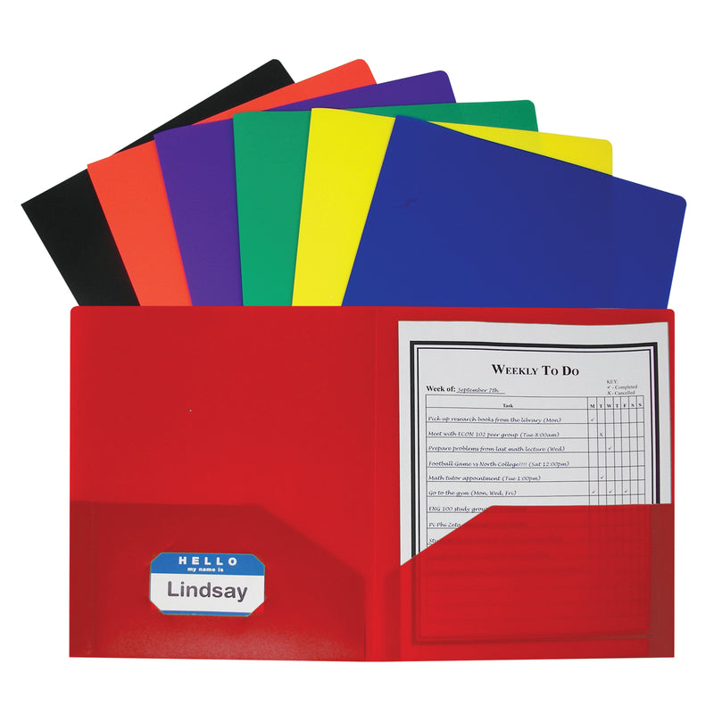 Two Pocket Poly Portfolios 36-box Assorted Without Prongs