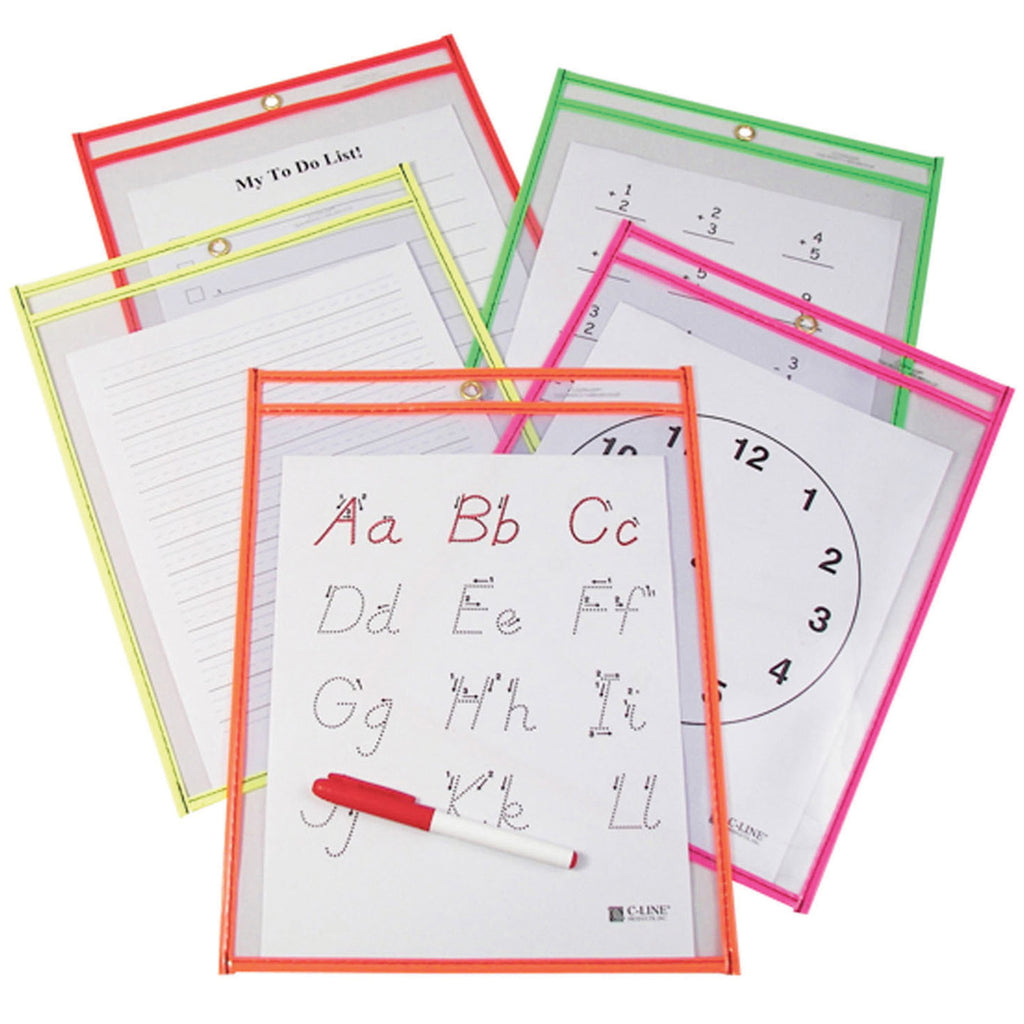 Reusable Dry Erase Pockets 10-pk