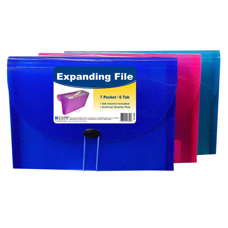 (3 Ea) C Line Expanding File 7 Pocket- 6 Tab