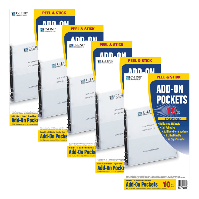 (5 Pk) Add-on Filing Pocket Poly