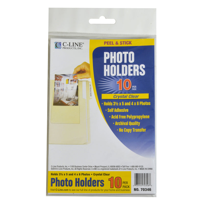 (5 Pk) Peel & Stick Photo Holders Clear