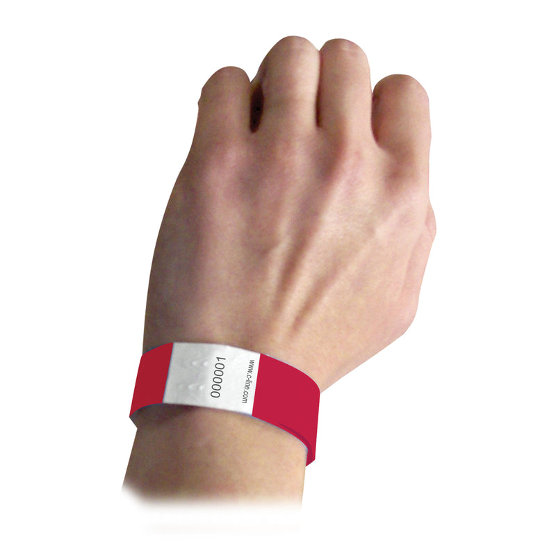 C Line Dupont Tyvek Red Security Wristbands 100pk