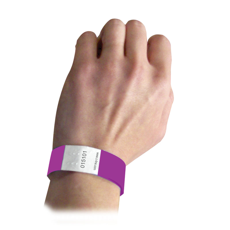C Line Dupont Tyvek Purple Security Wristbands 100pk
