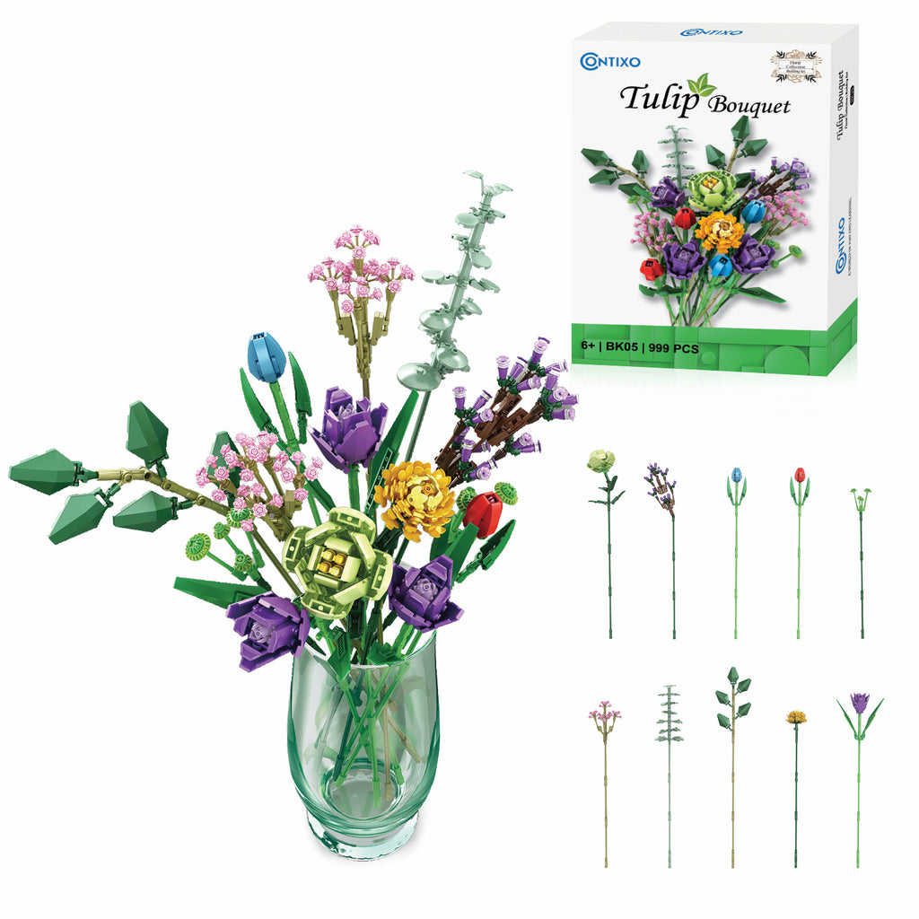 BK05 Tulip Bouquet Floral Collection Building Block Set