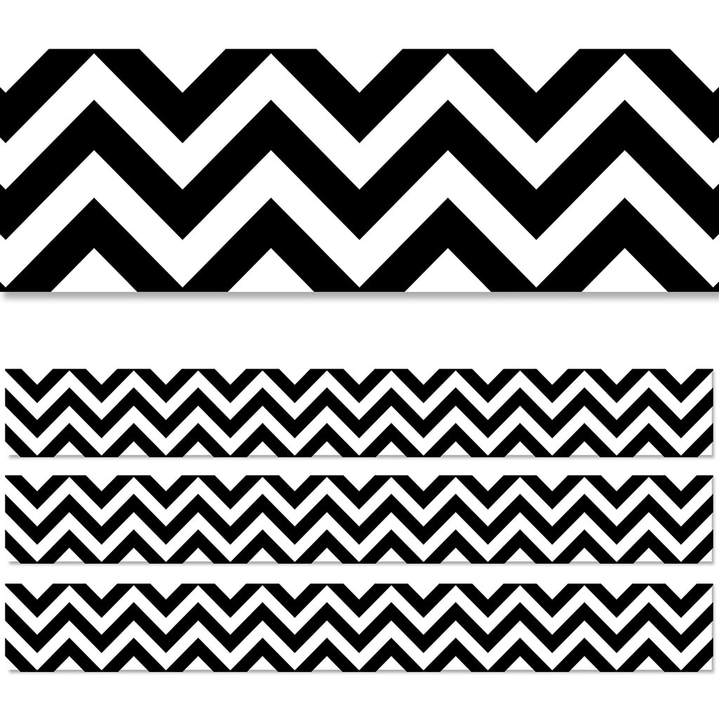 (3 Pk) Black Chevron Border