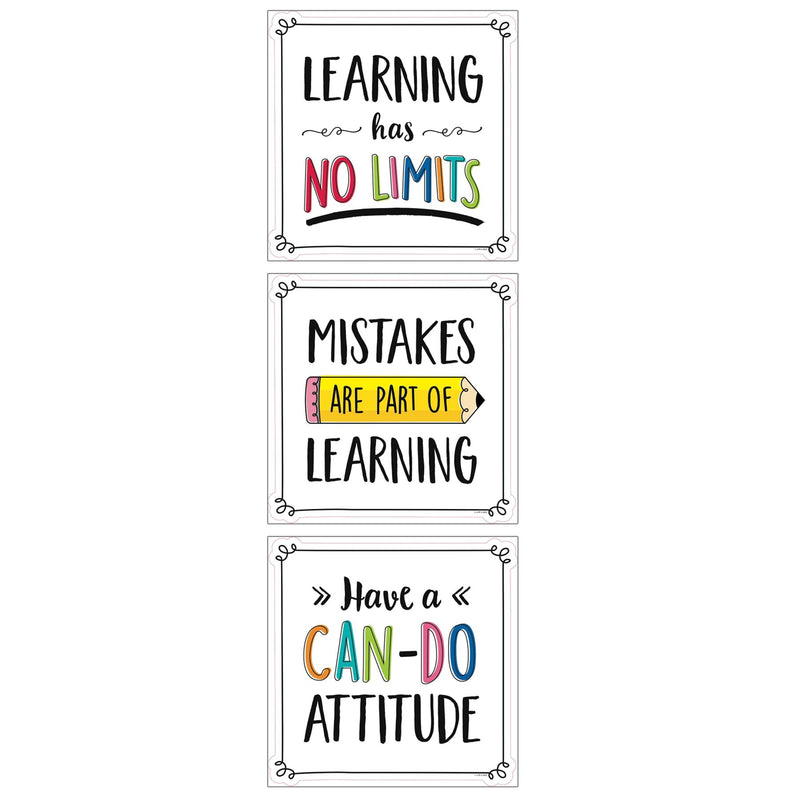 Positive Mindset 10" Designer Cut-Outs, Pack of 12