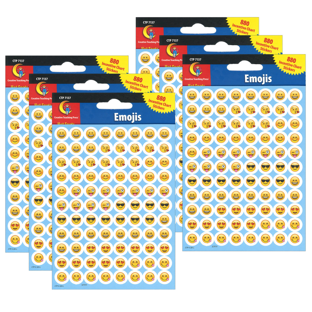 (6 Pk) Emojis Hot Spot Stickers