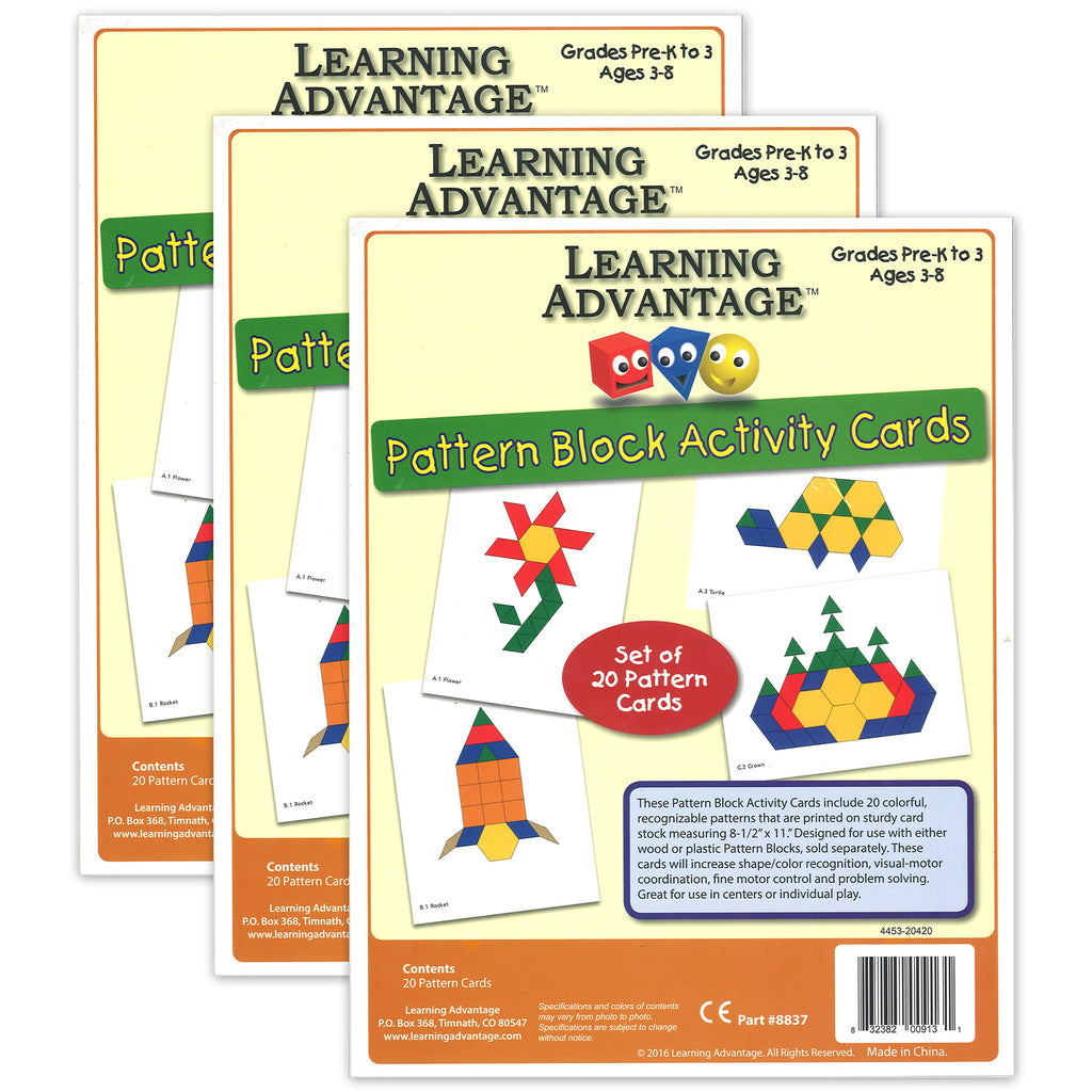 (3 Ea) Pattern Block Activity Cards