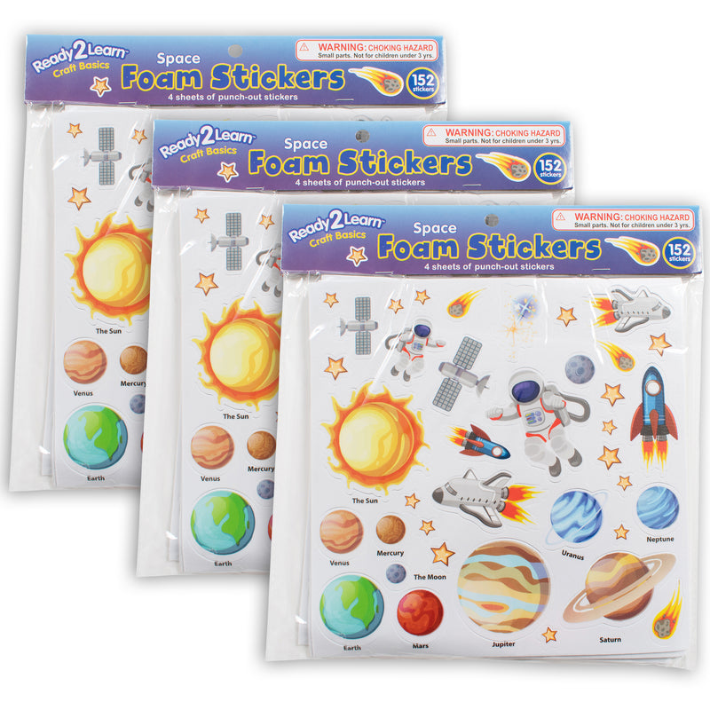 (3 Pk) Foam Stickers - Space