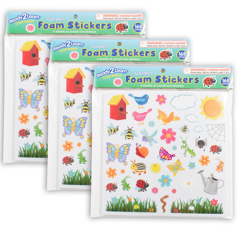 (3 Pk) Foam Stickers - Garden