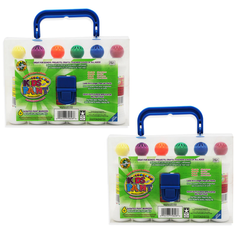 (2 Pk) Crafty Dab Paint 6 Per Pk W-carrying Case