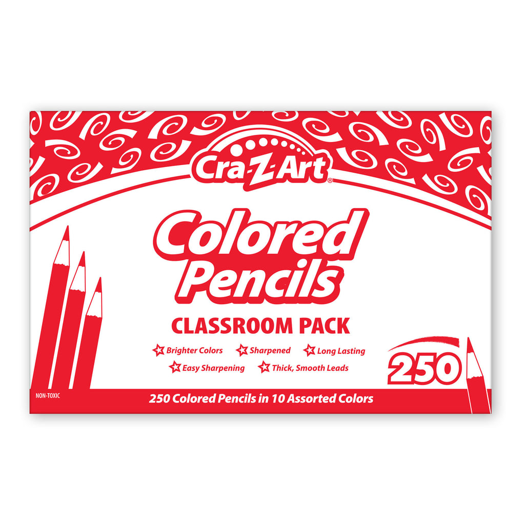 Colored Pencil Class Pack 10 Color 250 Ct Box