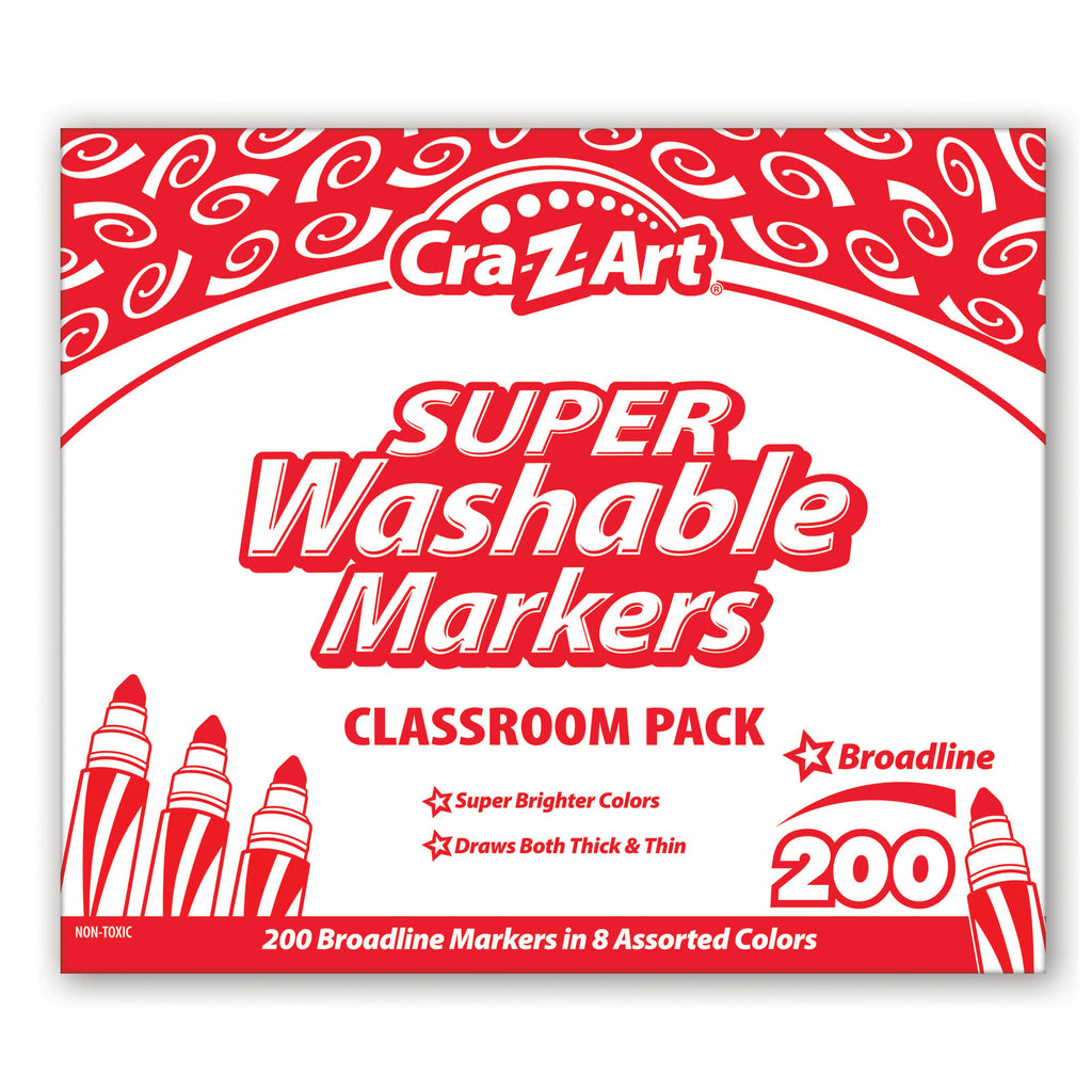 Washable Marker Classroom Pack Broadline  8 Color 200ct