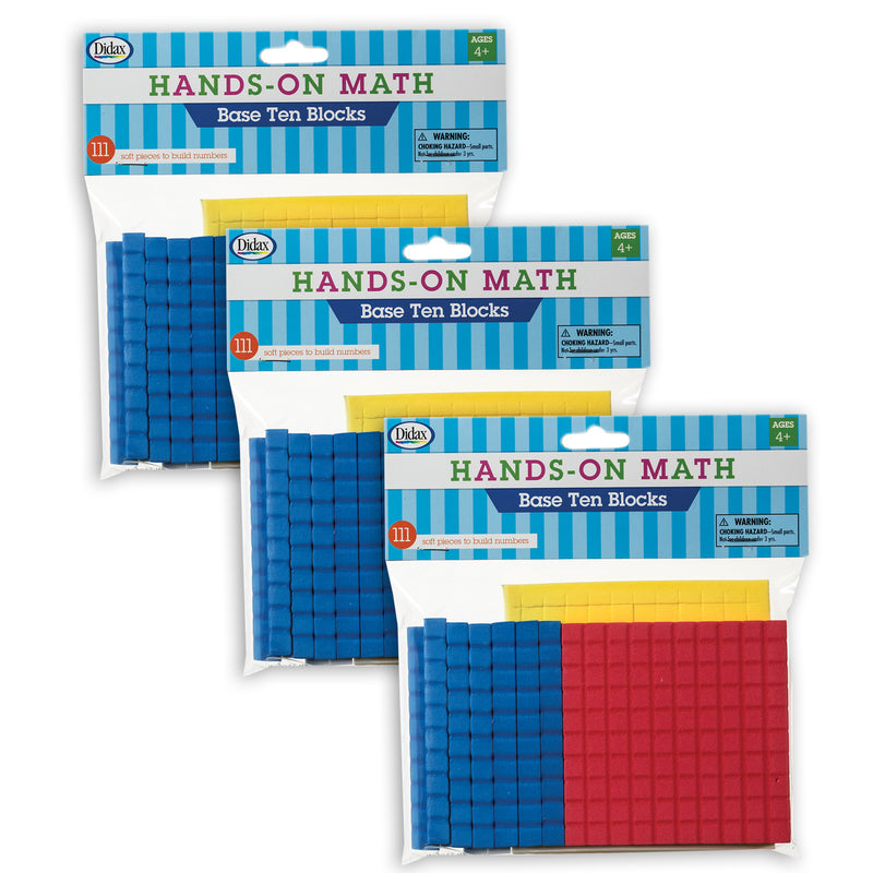 Foam Base Ten Blocks, 111 Per Pack, 3 Packs