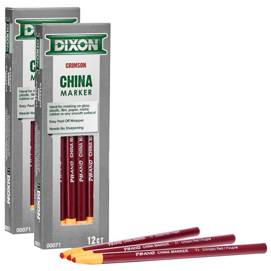 (2 Pk) China Markers Crimson Red 12pk