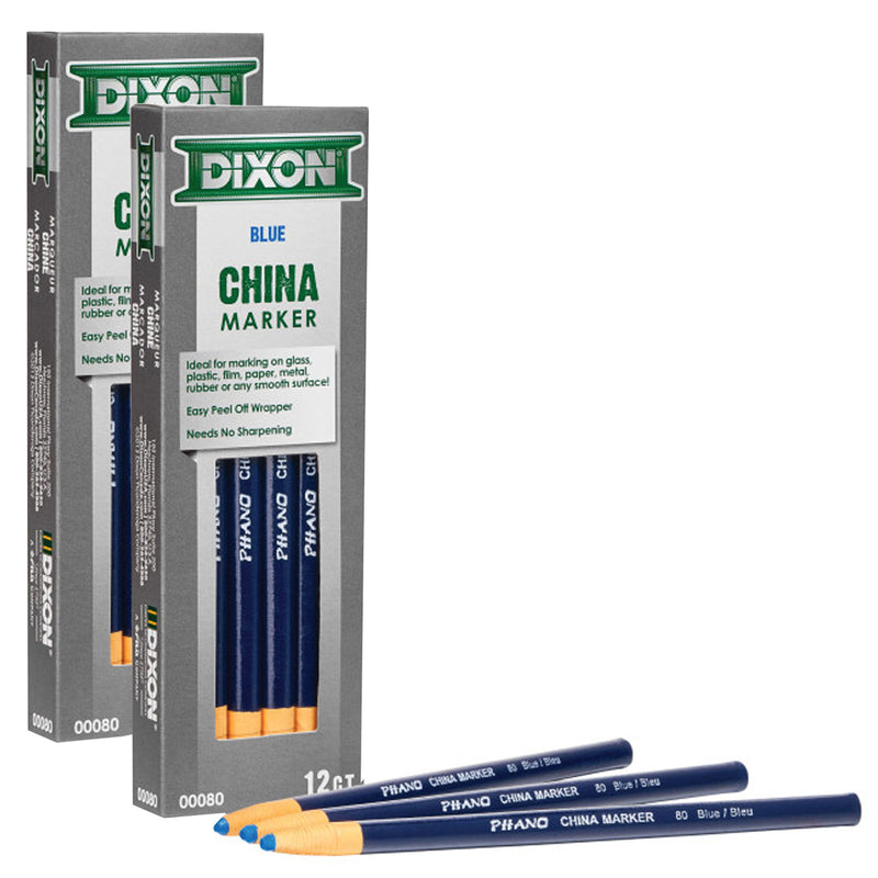(2 Pk) Phano China Markers Blue Pack Of 12