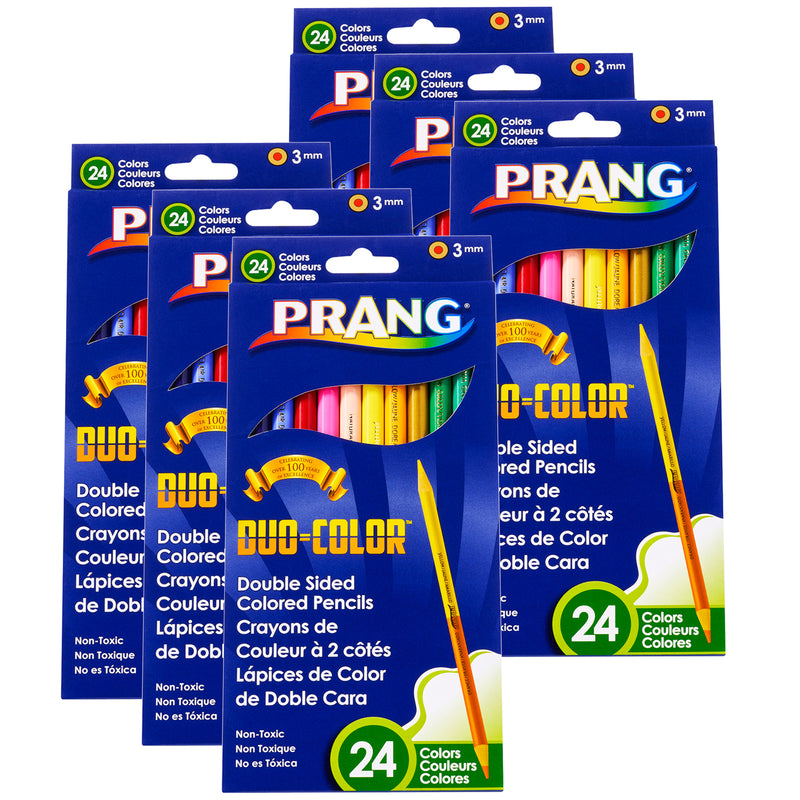 (6 St) Prang Duo Color Pencils 24 Color St