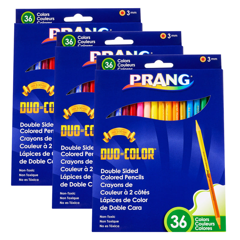 (3 St) Prang Duo Color Pencils 36 Color St