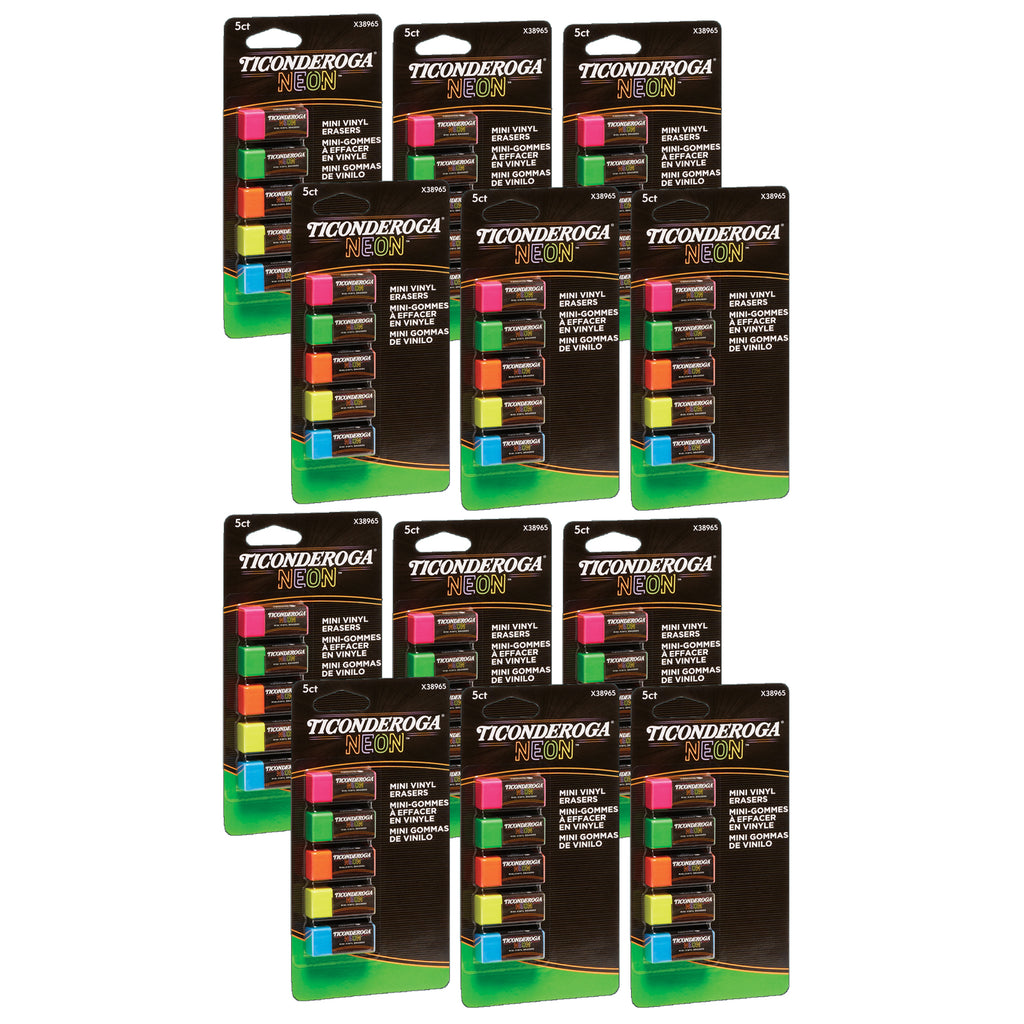 (12 Pk) Min Neo Erasers 5 Asst Colors