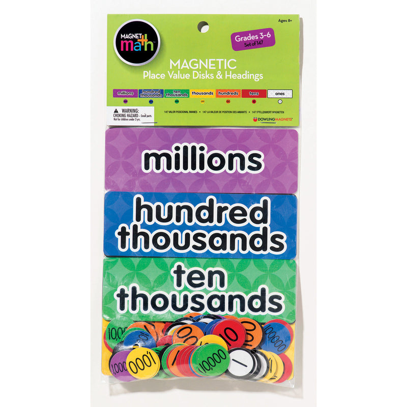 Magnet Math Magnetic Place Value Disks & Headings Gr 3-6