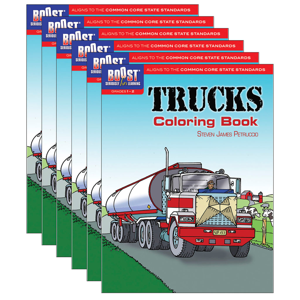(6 Ea) Boost Trucks Coloring Book Gr 1-2
