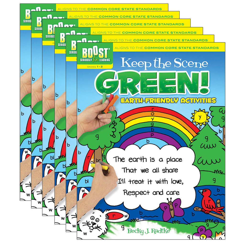 (6 Ea) Boost Keep The Scene Green Coloring Book Gr 1-2