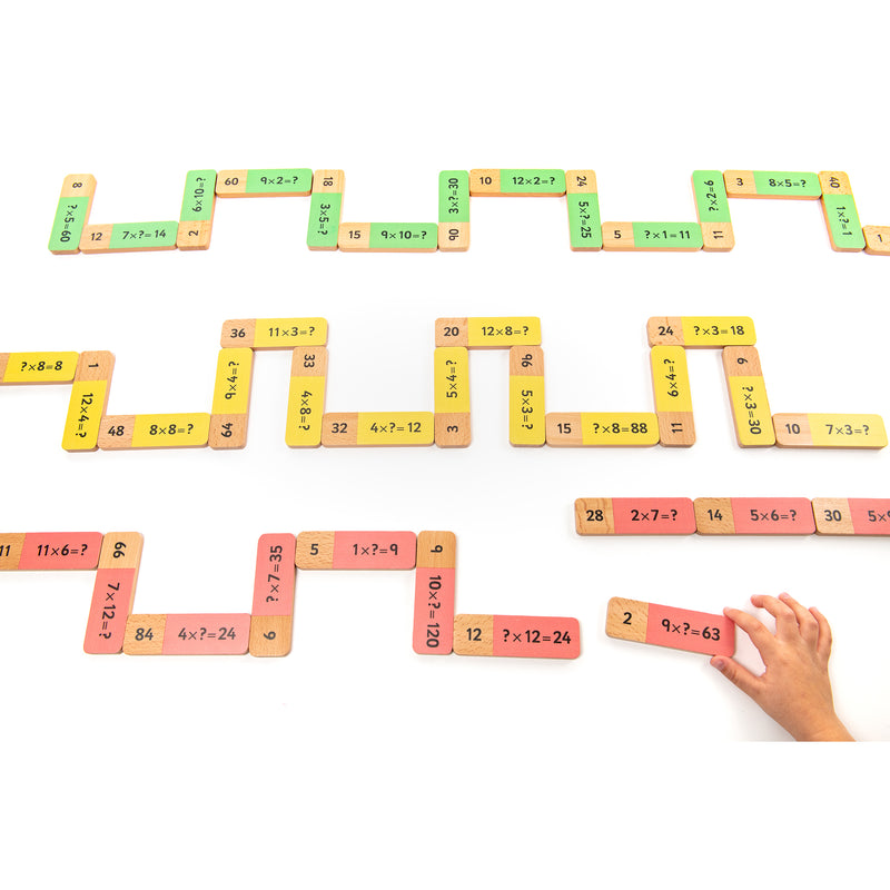 Wooden Multiplication Dominoes