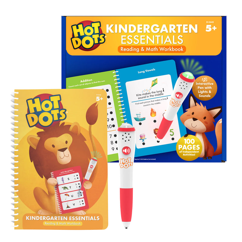 Hot Dots® Kindergarten Essentials Reading & Math Workbook