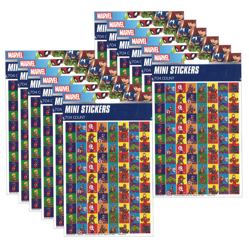 (12 Pk) Marvel Super Hero Adventure 88up Stickers Mini