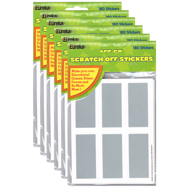 (6 Pk) Scratch Off Stickers Rectangles
