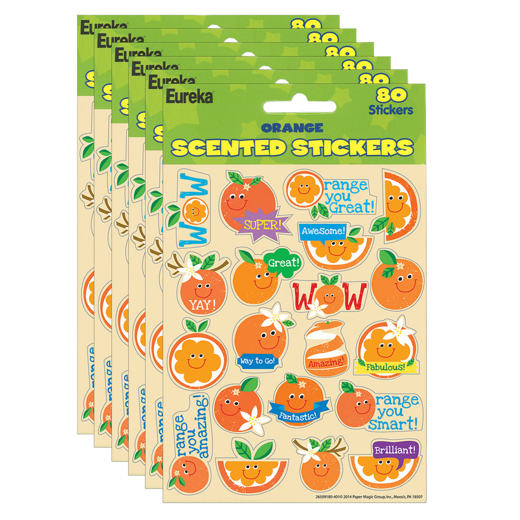 (6 Pk) Orange Scented Stickers