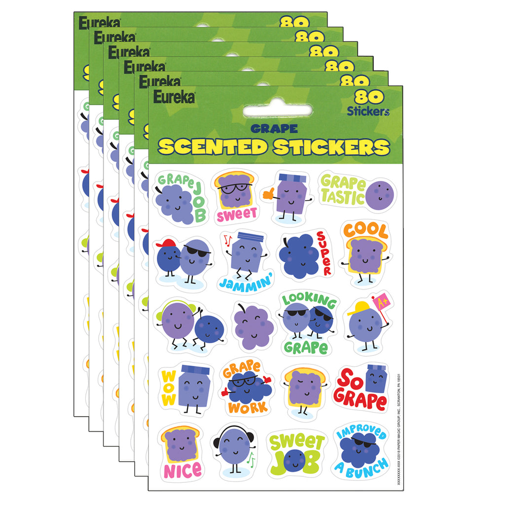 (6 Pk) Grape Stickers Scented