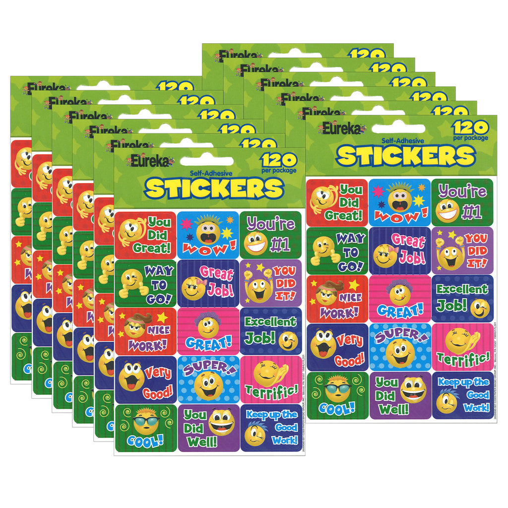 (12 Pk) Emoticons Success Stickers