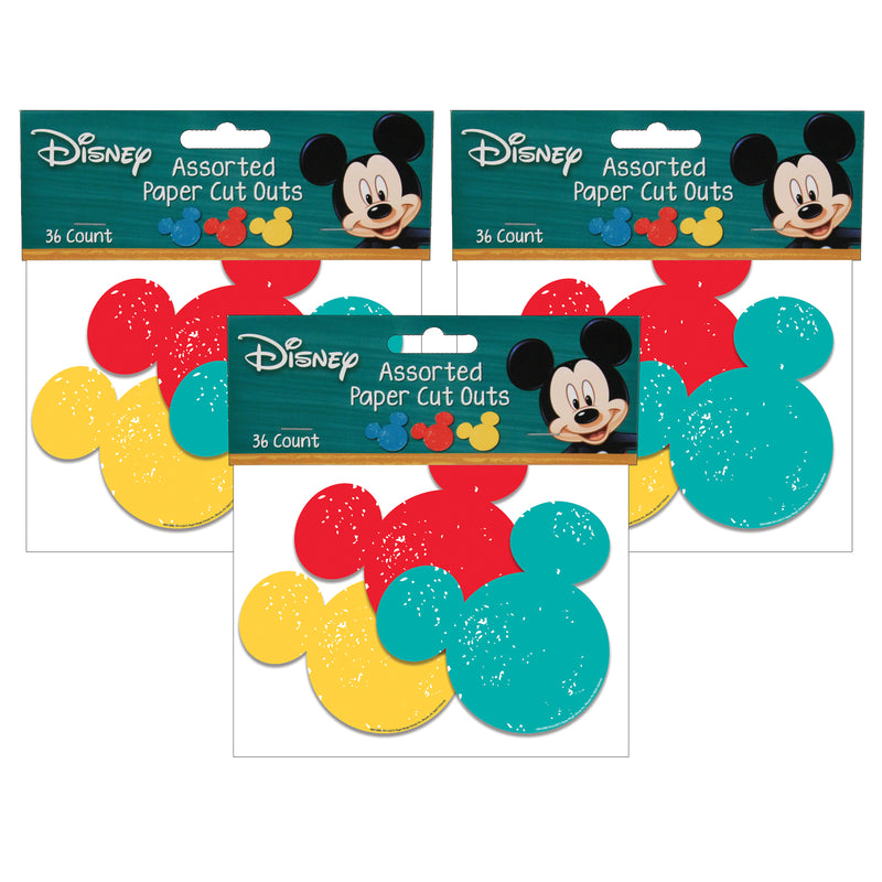 (3 Pk) Mickey Mouse Paper Cut Outs