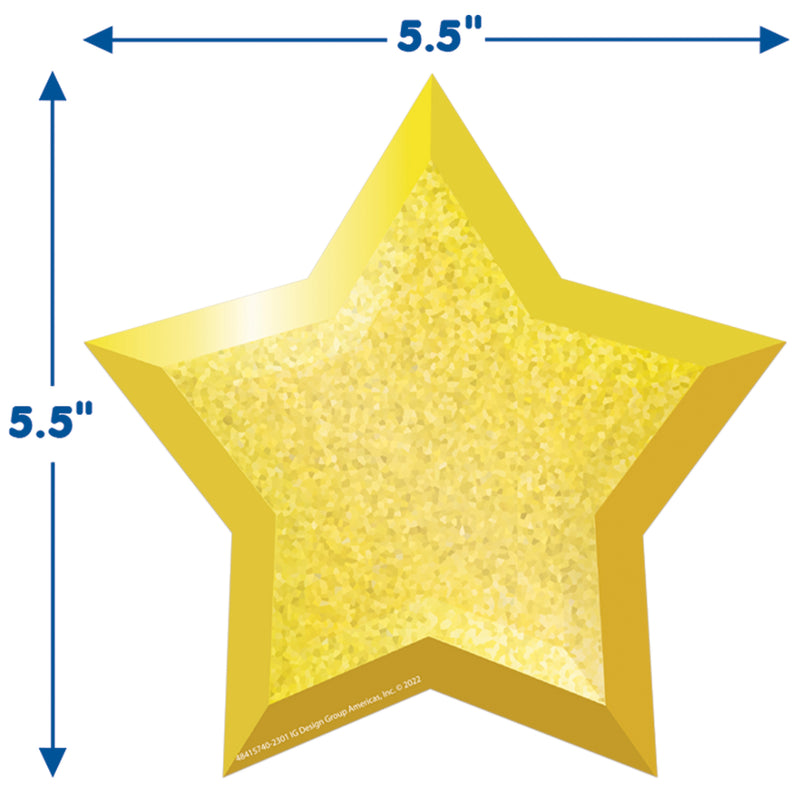 Stars Paper Cut-Outs, 36 Per Pack, 3 Packs