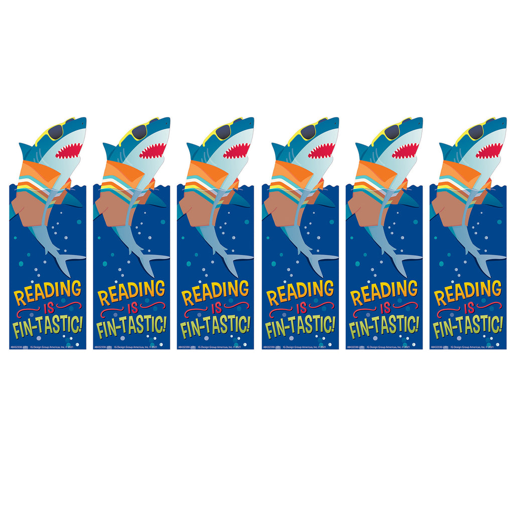 Shark Reading is Fin-Tastic Bookmarks, 36 Per Pack, 6 Packs