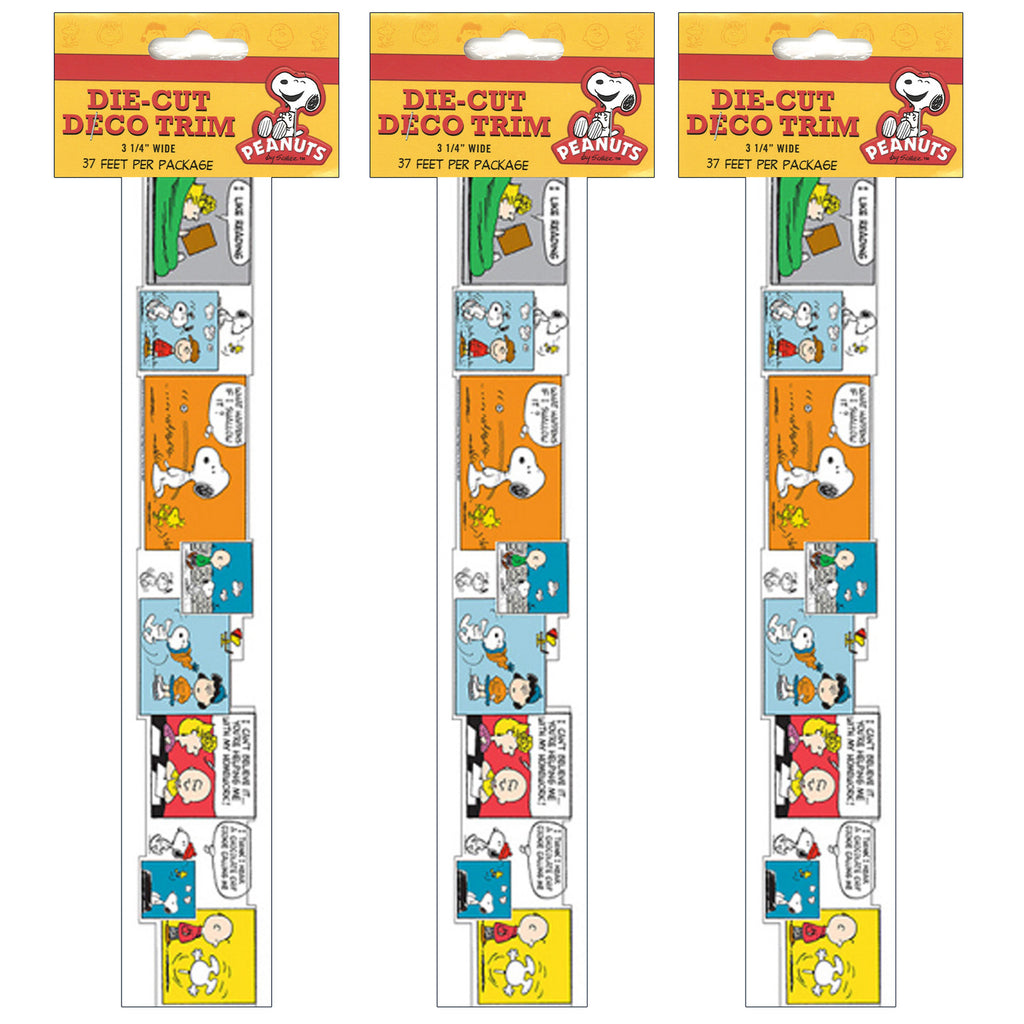 (3 Pk) Peanuts Comic Blocks Extra Wide Deco Trim