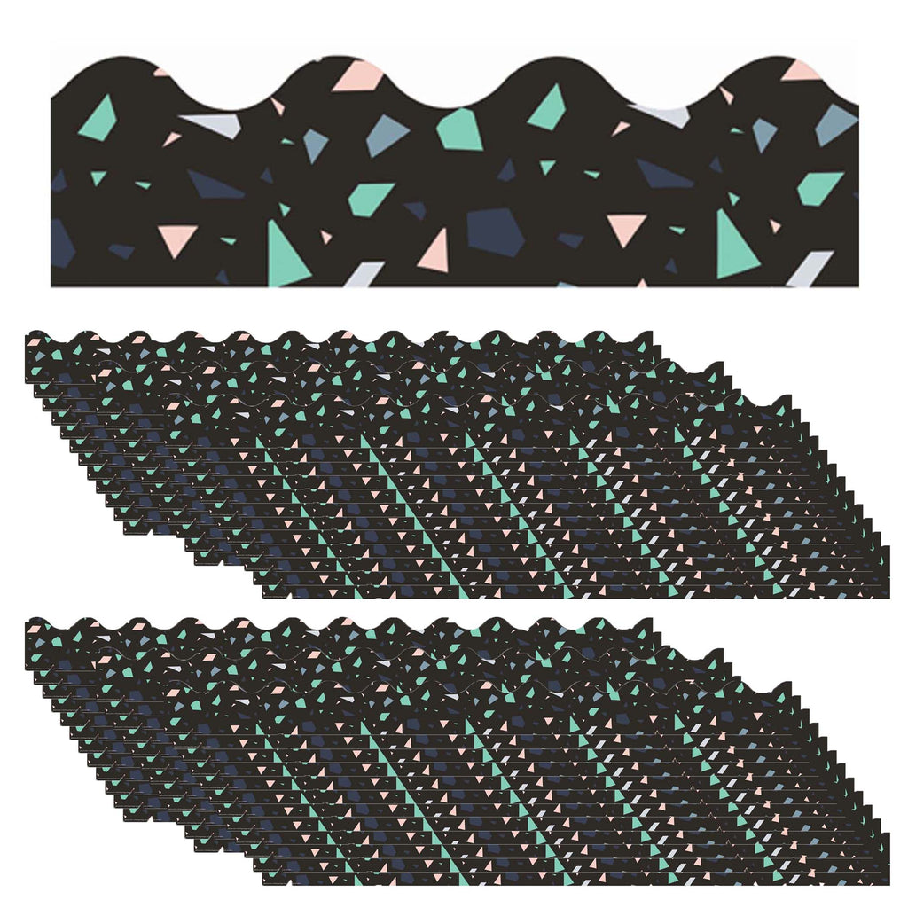 (6 Pk) Blck Terrazzo Wide Diecut Deco Trim Simply Sassy