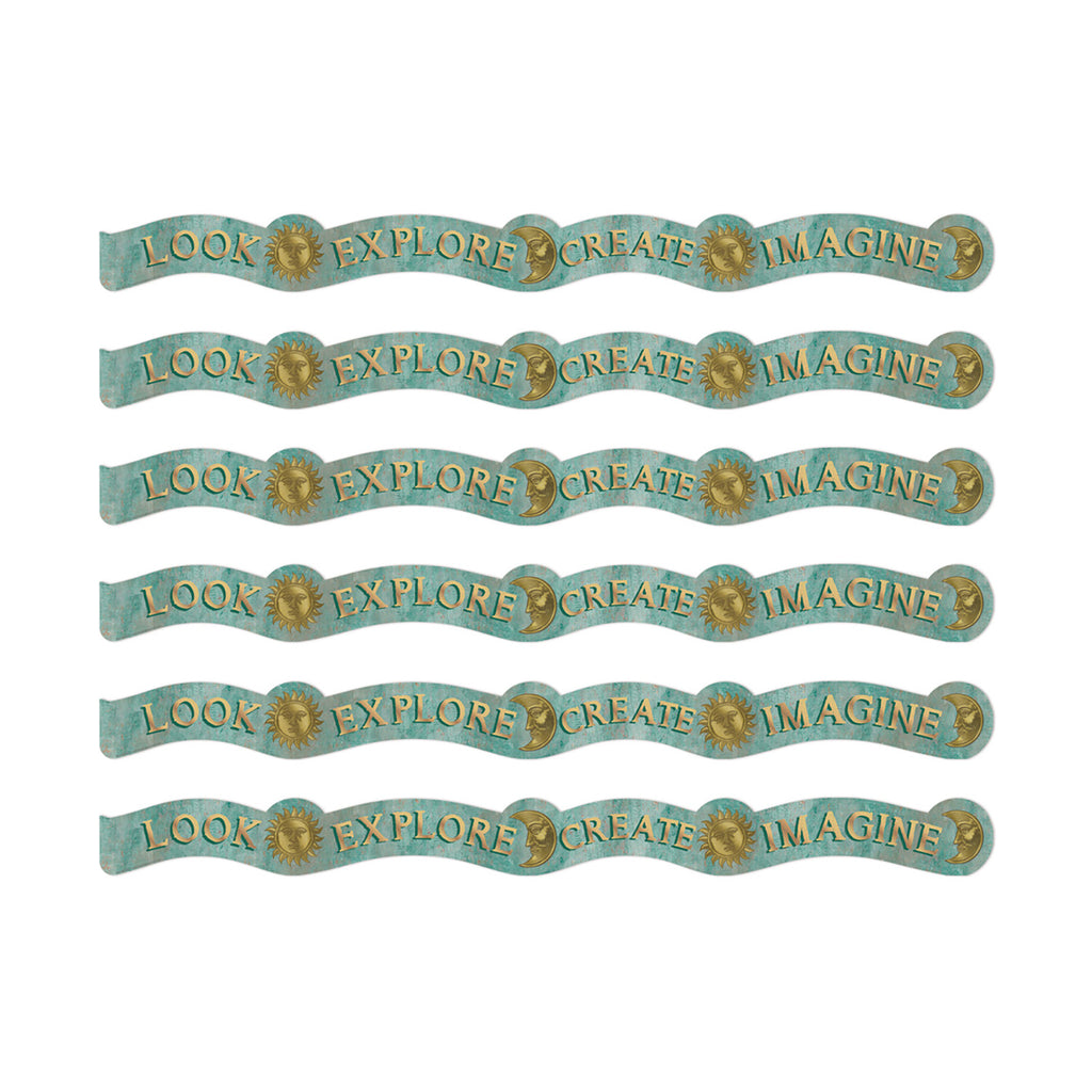 Curiosity Garden Dream Explore Create Imagine Extra Wide Deco Trim®, 37 Feet Per Pack, 6 Packs