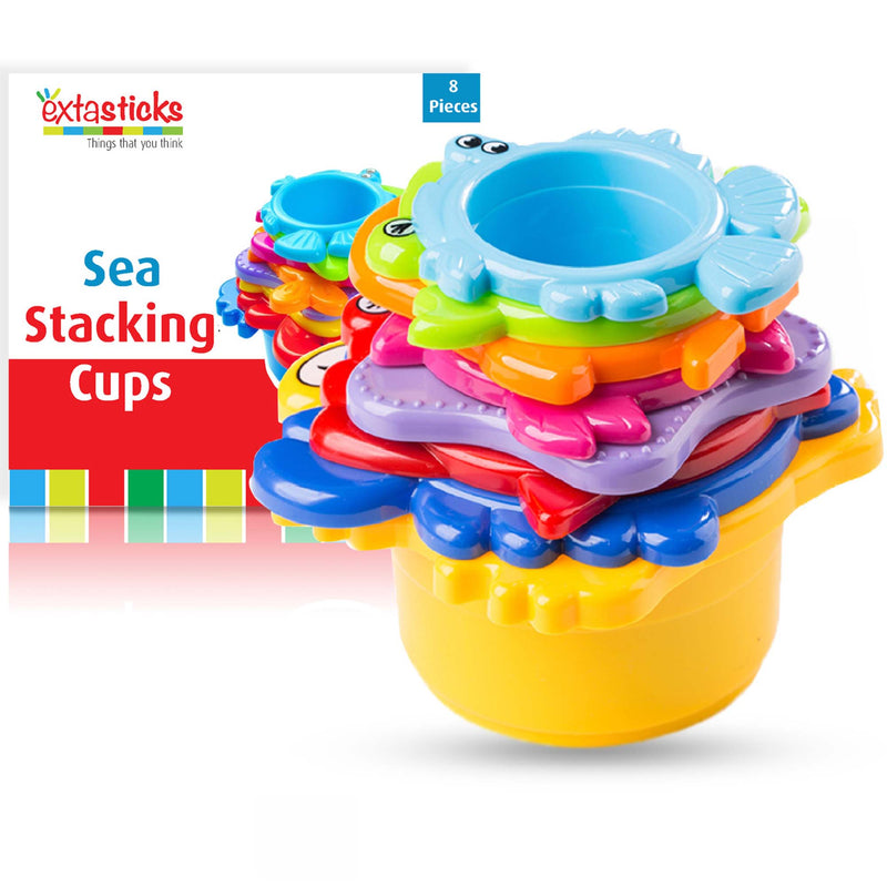 Colored Stacking Cups W/sea Animals