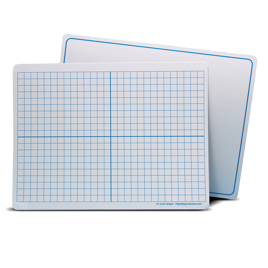 Dry Erase Learning Mat, Two-Sided XY Axis-Plain, 9" x 12", Pack of 12