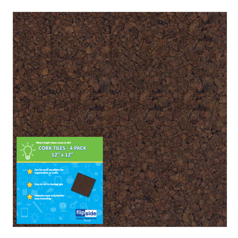 12x12 Dark Cork Squares 4 Pk