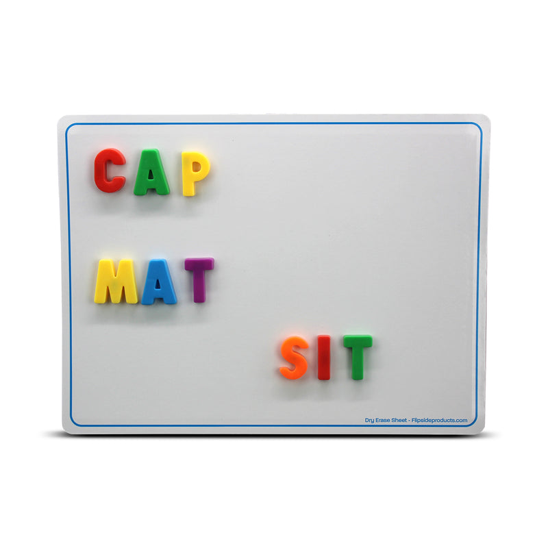Magnetic Dry Erase Learning Mat, Two-Sided Plain, 9" x 12", Pack of 48