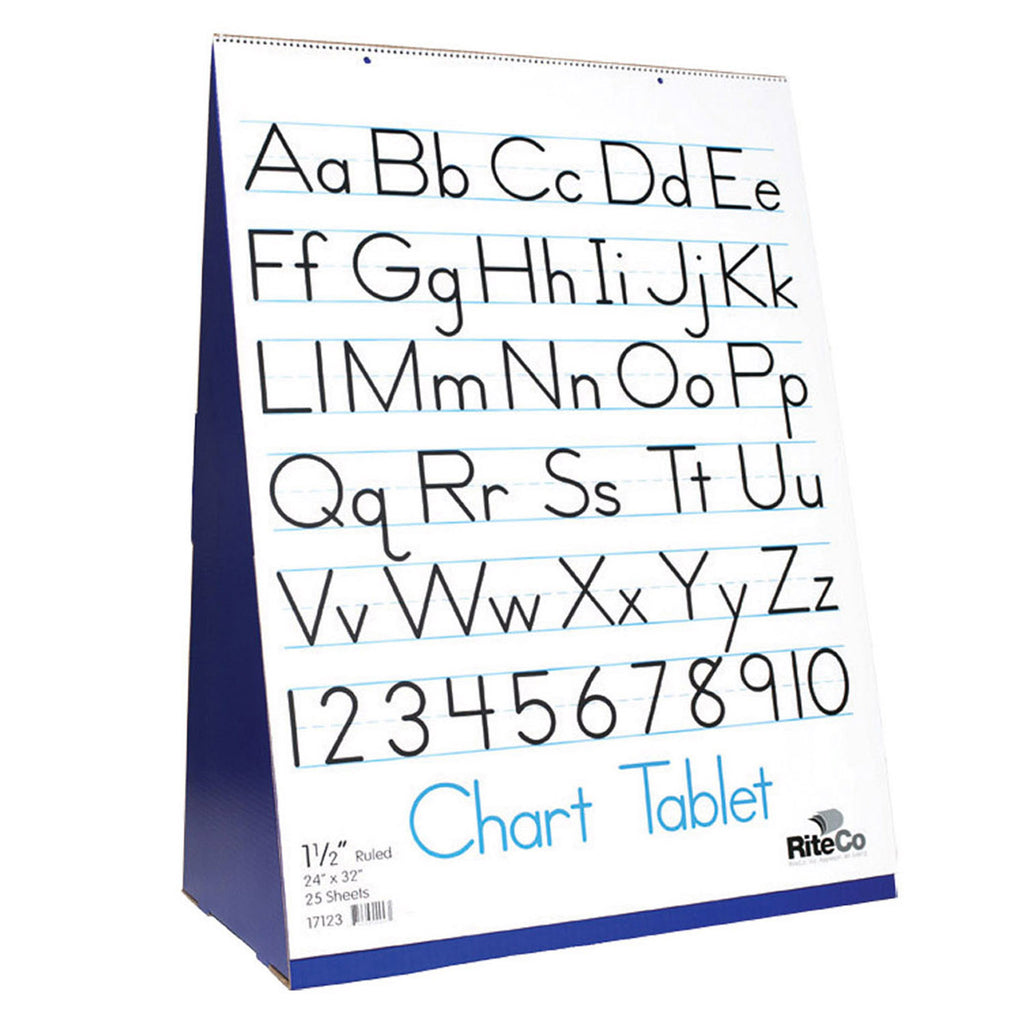 Spiral Bound Flip Chart Stand With 1.5in Ruled Chart Tablet